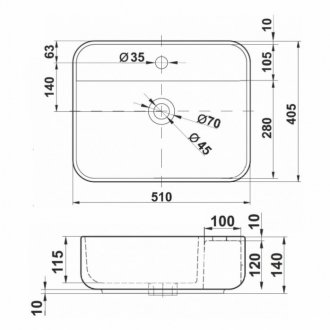 Раковина Melana MLN-78180-805 белая