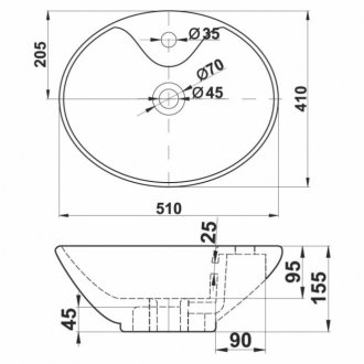 Раковина Melana MLN-78197-805 белая