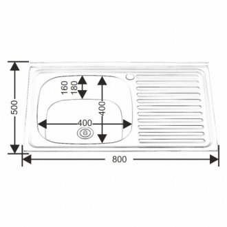 Мойка кухонная Melana 8050 L (005 t L) хром полированный