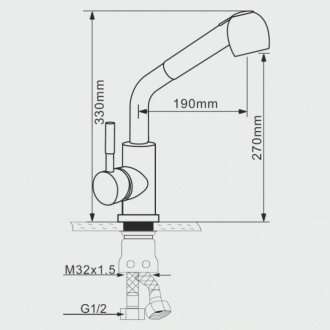 Смеситель для кухни Melana F8109 сатин