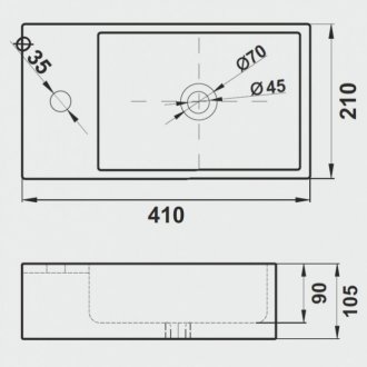 Раковина Melana MLN-9048DR-805 белая