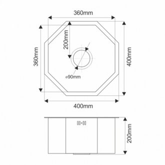 Мойка кухонная Melana Profline D400B графит матовый