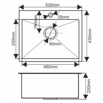 Мойка кухонная Melana Profline D5343HB графит матовый