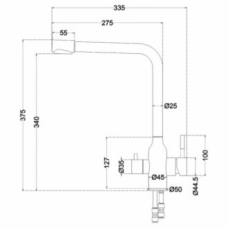 Смеситель для кухни Melana Stello 610304PVD-B графит