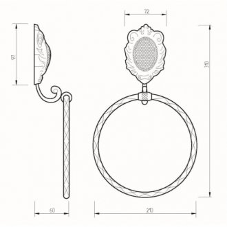 Полотенцедержатель-кольцо Migliore Cleopatra 16632 бронза