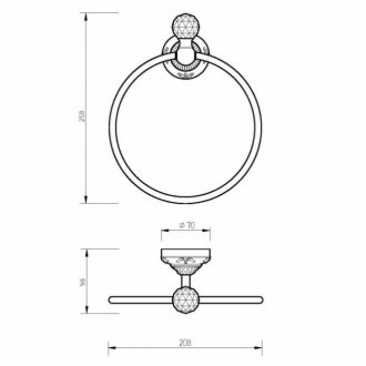 Полотенцедержатель-кольцо Migliore Cristalia 16773 бронза