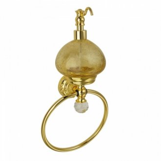 Дозатор для жидкого мыла с кольцом Migliore Cristalia 16832 золото