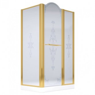 Душевой уголок Migliore Diadema 120x80 см матовое стекло с декором