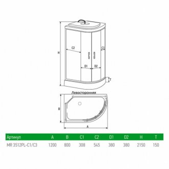 Душевая кабина Mirwell MR3512P-C3