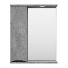 Зеркало со шкафчиком слева Misty Атлантик 60 серый камень