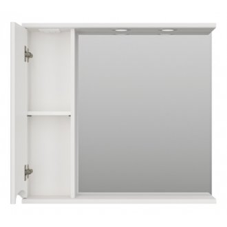 Зеркало со шкафчиком слева Misty Атлантик 80 белое
