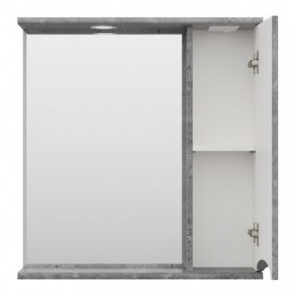 Зеркало со шкафчиком справа Misty Атлантик 70 серый камень