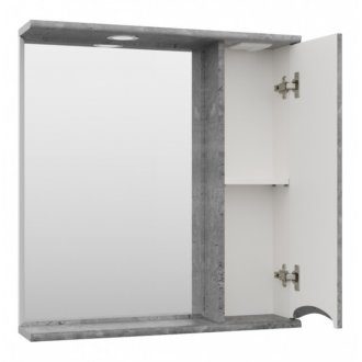 Зеркало со шкафчиком справа Misty Атлантик 70 серый камень