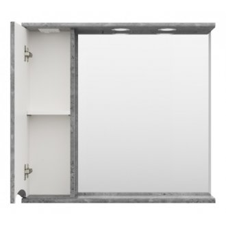 Зеркало со шкафчиком слева Misty Атлантик 80 серый камень