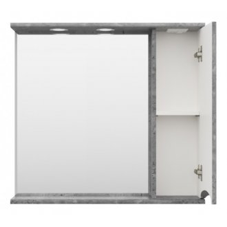 Зеркало со шкафчиком справа Misty Атлантик 80 серый камень