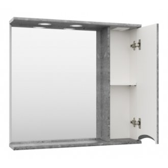Зеркало со шкафчиком справа Misty Атлантик 80 серый камень