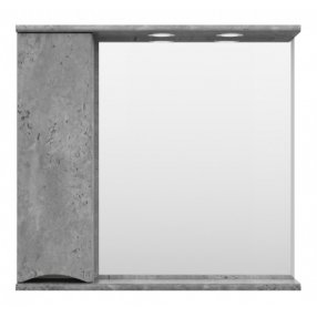 Зеркало со шкафчиком слева Misty Атлантик 80 серый камень
