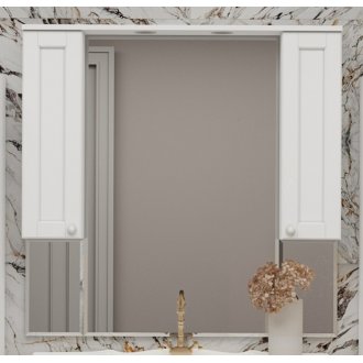 Зеркало со шкафчиками Misty Латте 105 белое