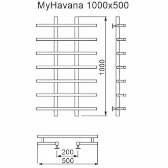 Полотенцесушитель водяной MyFrea My Havana 500x1000