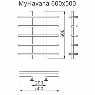 Полотенцесушитель водяной MyFrea My Havana 500x600