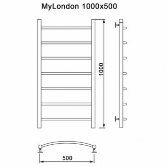 Полотенцесушитель водяной MyFrea My London 500x1000