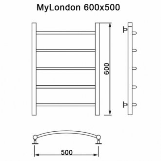 Полотенцесушитель водяной MyFrea My London 500x600