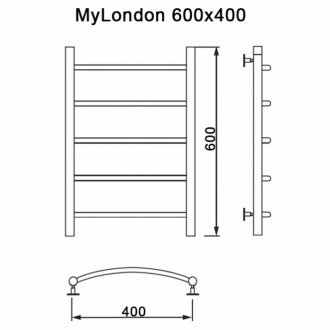 Полотенцесушитель водяной MyFrea My London 400x600