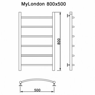 Полотенцесушитель водяной MyFrea My London 500x800