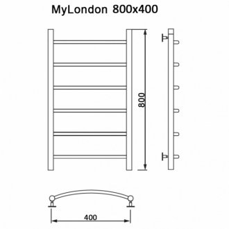 Полотенцесушитель водяной MyFrea My London 400x800