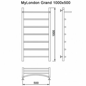 Полотенцесушитель водяной MyFrea My London Grand 500x1000
