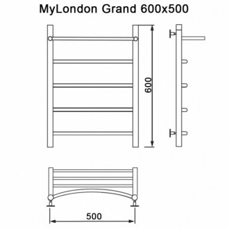 Полотенцесушитель водяной MyFrea My London Grand 500x600