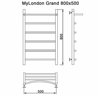 Полотенцесушитель водяной MyFrea My London Grand 500x800