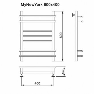 Полотенцесушитель водяной MyFrea My New York 400x600