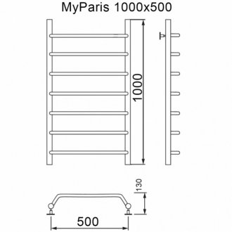 Полотенцесушитель водяной MyFrea My Paris 500x1000