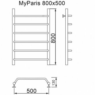 Полотенцесушитель водяной MyFrea My Paris 500x800