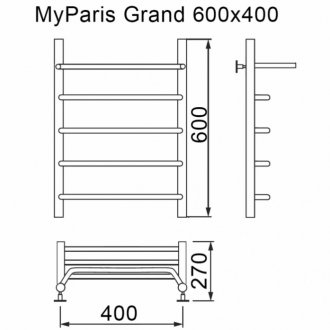 Полотенцесушитель водяной MyFrea My Paris Grand 400x600