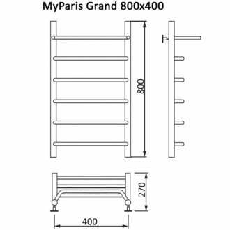 Полотенцесушитель водяной MyFrea My Paris Grand 400x800