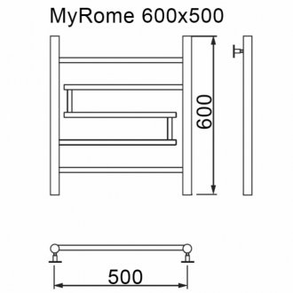 Полотенцесушитель водяной MyFrea My Rome 500x600