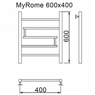 Полотенцесушитель водяной MyFrea My Rome 400x600