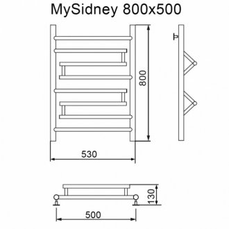 Полотенцесушитель водяной MyFrea My Sidney 500x800