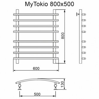 Полотенцесушитель водяной MyFrea My Tokio 500x800