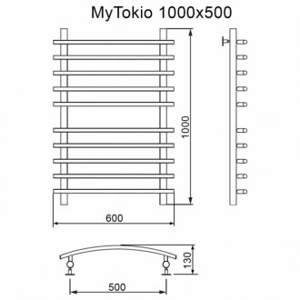 Полотенцесушитель водяной MyFrea My Tokio 500x1000