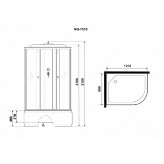 Душевая кабина Niagara Eco E120/80/40L/TN