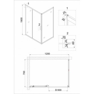 Душевой уголок Niagara Nova NG-42-12AG-A70G