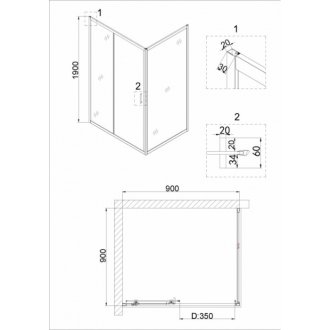 Душевой уголок Niagara Nova NG-42-9AG-A90G