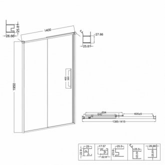 Душевой уголок Niagara Nova NG-85-14TB-TB90-34