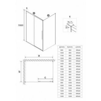 Душевой уголок Niagara Nova NG-85-10TB-TB90-34