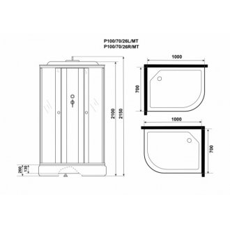 Душевая кабина Niagara Promo P100/70/26L/MT