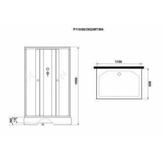 Душевая кабина Niagara Promo P110/80/26Q/MT/BK