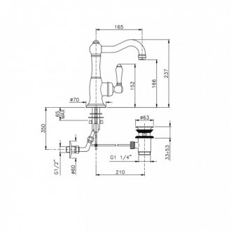 Смеситель для раковины Nicolazzi El Capitan 3452CR75C